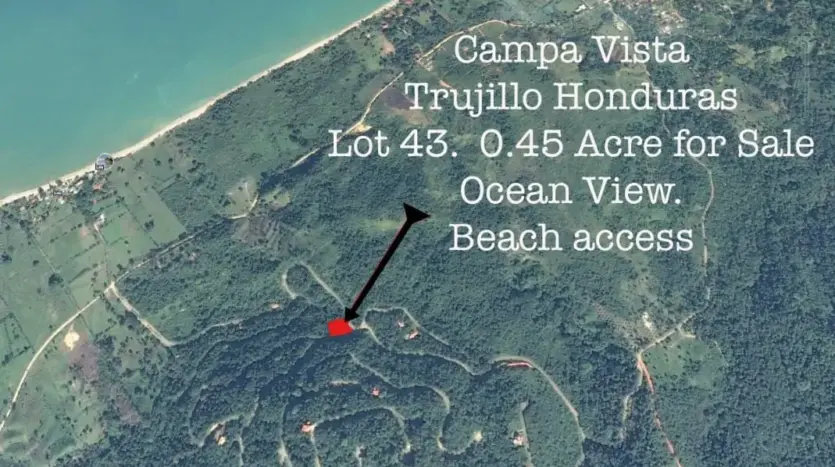 Satellite map of Lot 43 with ocean view in Campa Vista, Trujillo