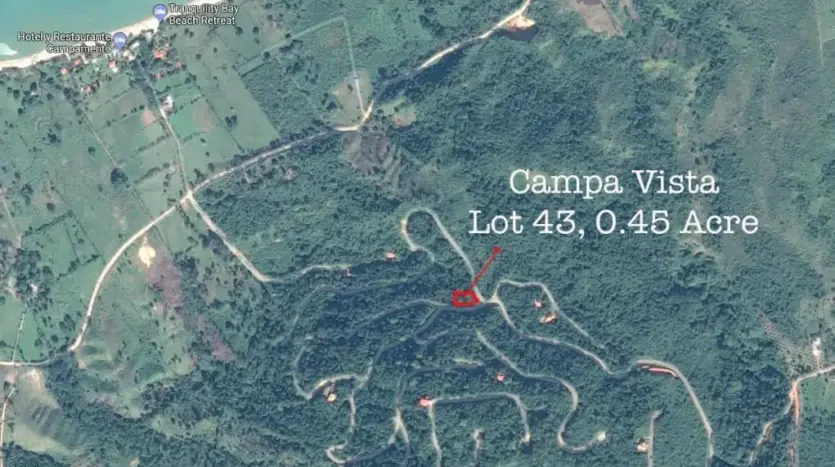 Satellite map showing Lot 43 in Campa Vista, Trujillo