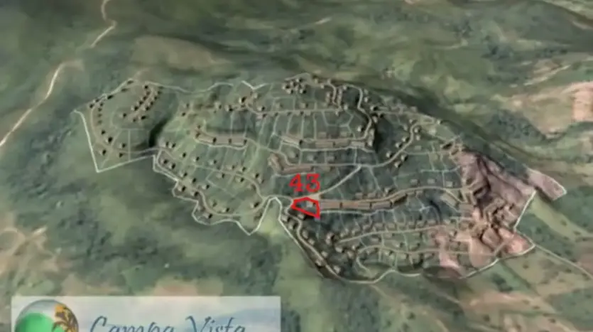 3D map of Campa Vista with the lot location, Trujillo