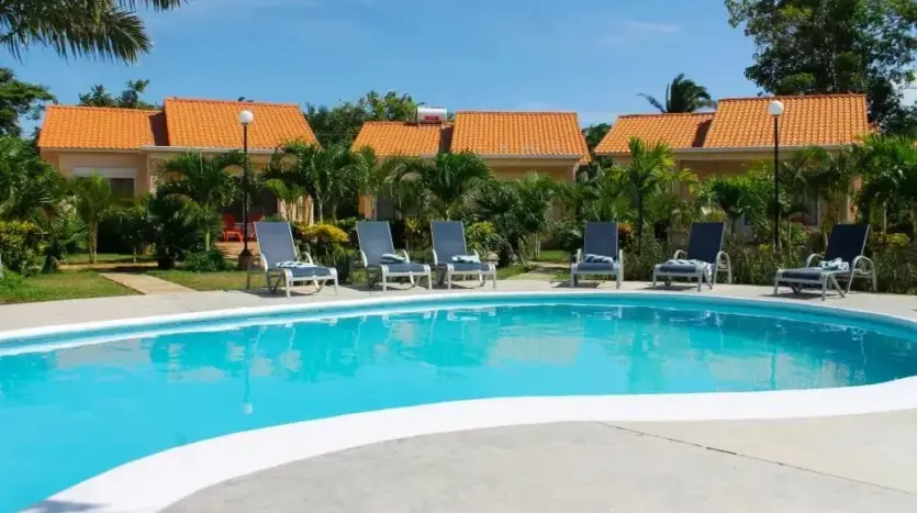 Pool and villas at Trujillo Beach Eco Development, near lot 128