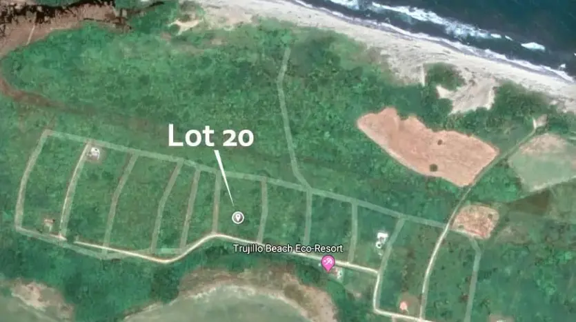 Satellite view of Lot 20 in Trujillo Beach Eco Development