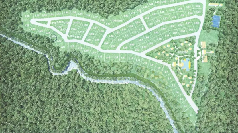 Aerial plan of Corinto Pearl Development, La Ceiba