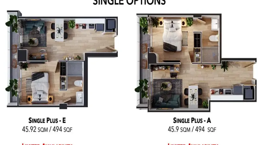 Apartamento de una habitación con increíble vista al mar en Duna Residences, Prospera, Roatán, opciones E y A