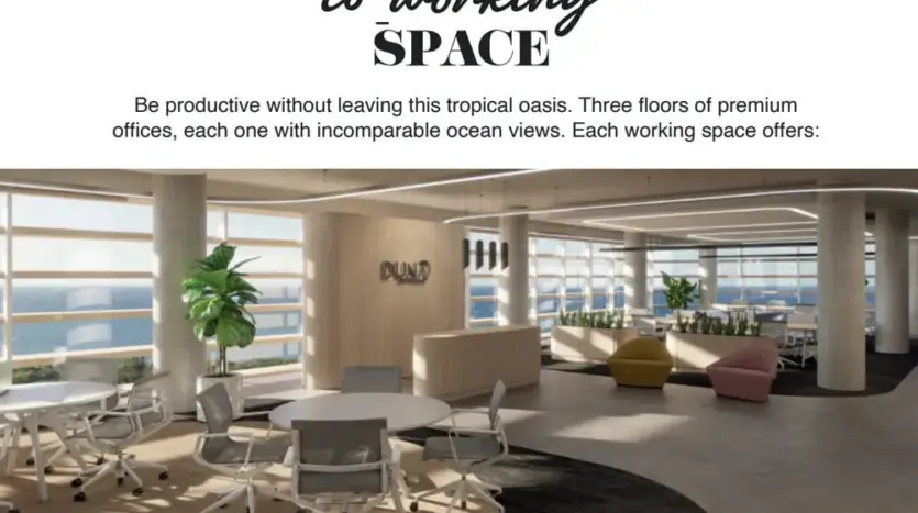Co-working space at Duna Residences, Roatan