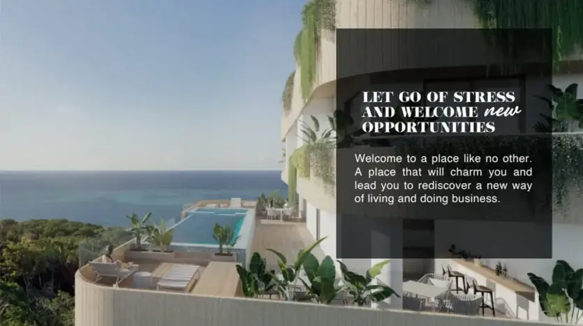 Terrace with ocean view at Duna Residences, Roatan
