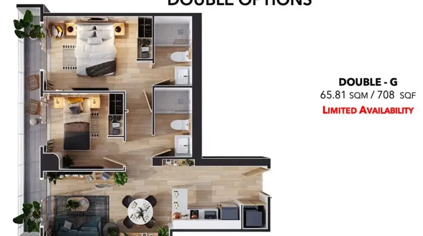 Two Bedroom Apartment With Incredible Ocean Views in Duna Residences Prospera Roatan doble g option