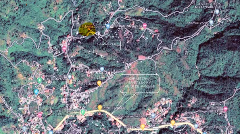 Satellite map of the property in El Chimbo, Santa Lucia