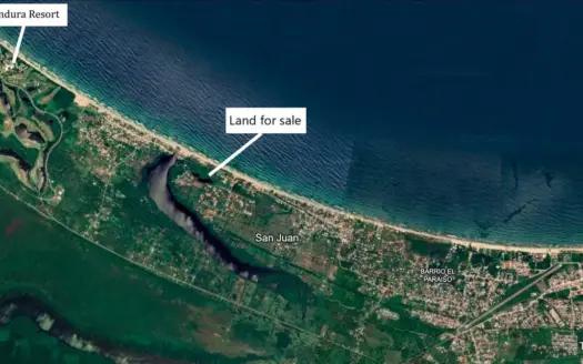 Map locating the land for sale near Indura Resort, Tela Bay