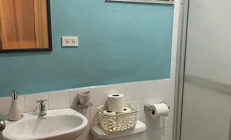 Bathroom with shower in an apartment in Puerto Cortes