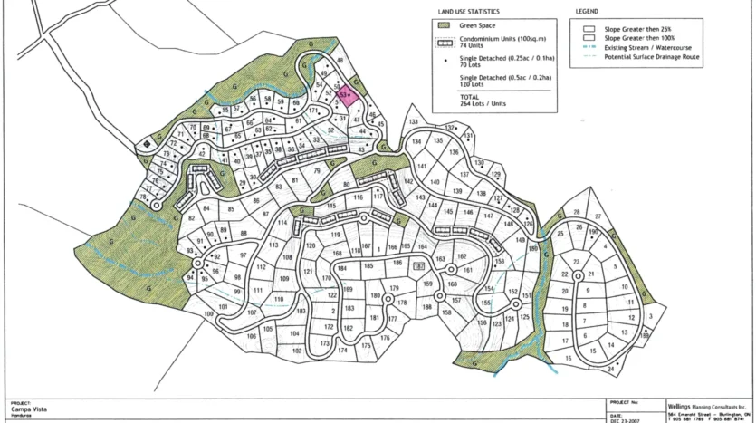 Site plan of Campa Vista development with lot 53, Trujillo