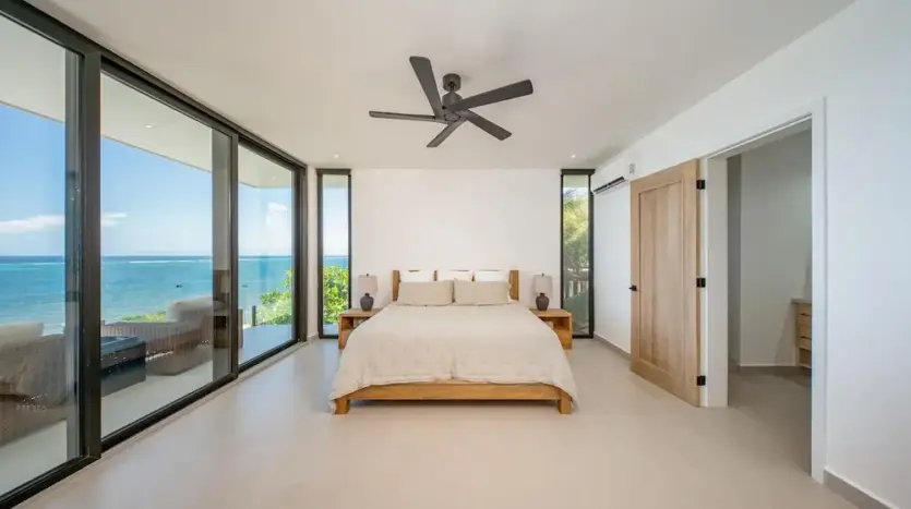Bedroom with floor-to-ceiling windows