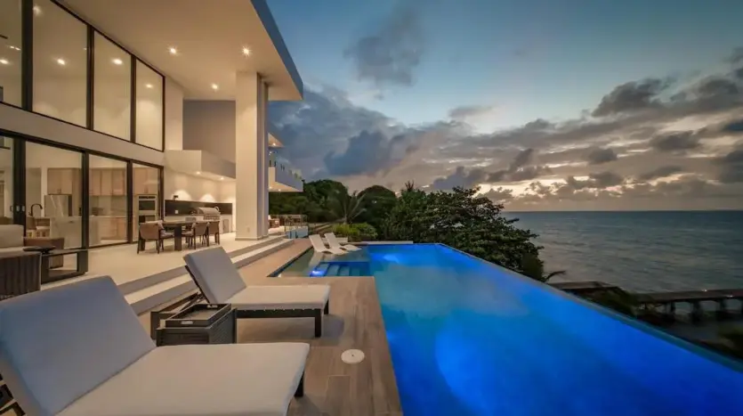 Pool deck in the evening light