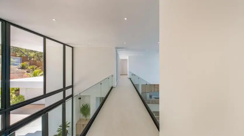 Upper gallery with glass railing