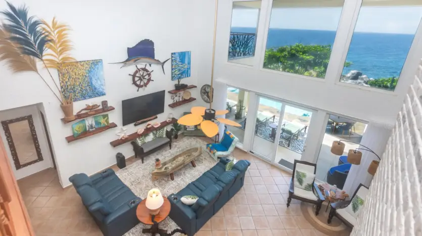 Upstairs sitting area overlooking the living room